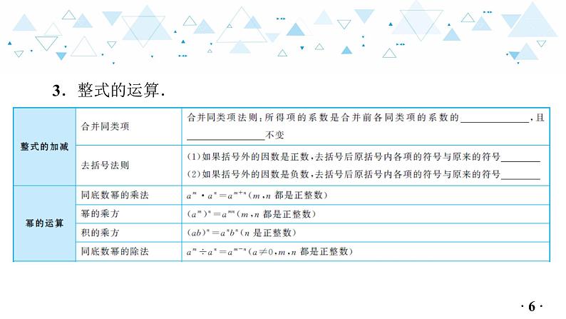 中考总复习数学 第一章  第 3 讲  整式课件07