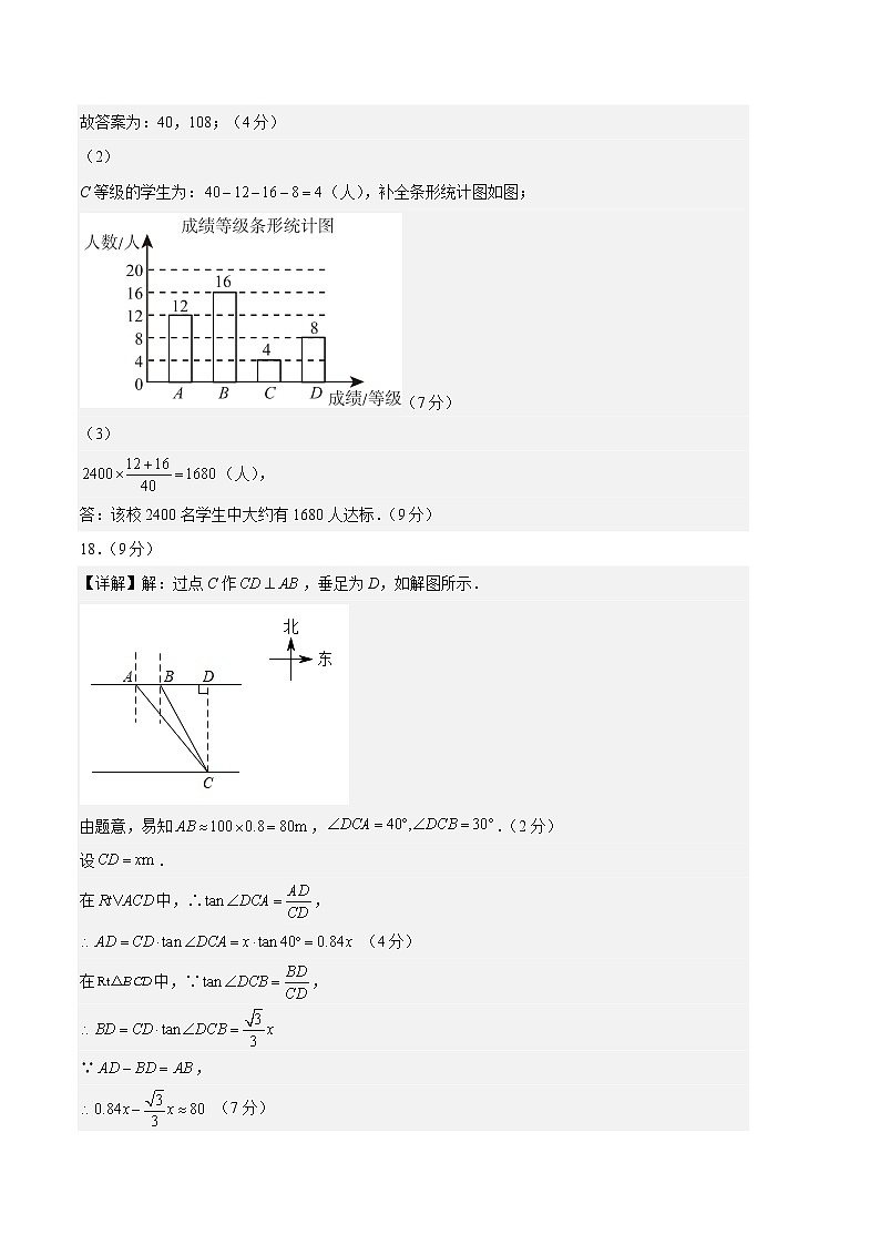 学易金卷：2023年中考数学第一次模拟考试卷（参考答案）第2页