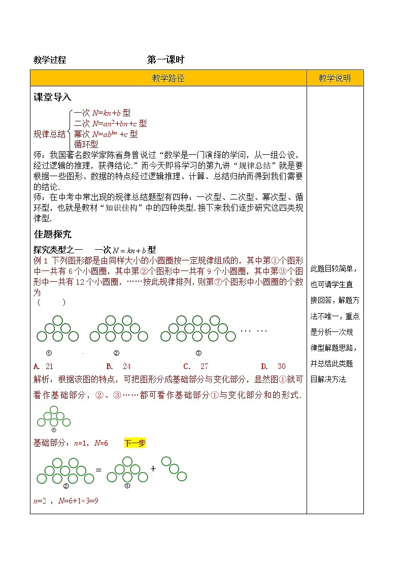 第9讲《规律总结》第1课时（教案）2023年人教版中考数学一轮复习第2页