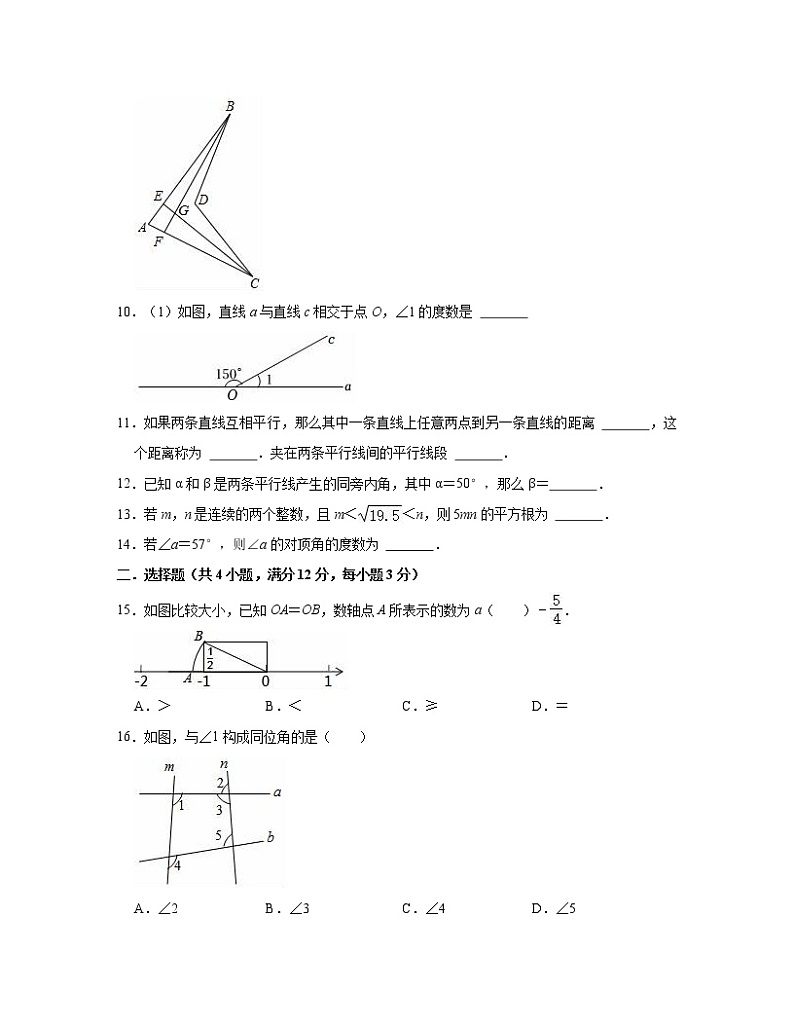 【沪教新版】2022-2023学年七年级下册数学期中模拟试卷（含解析）第2页