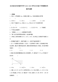 江苏省苏州市振华中学2022-2023学年九年级下学期期初考数学试题