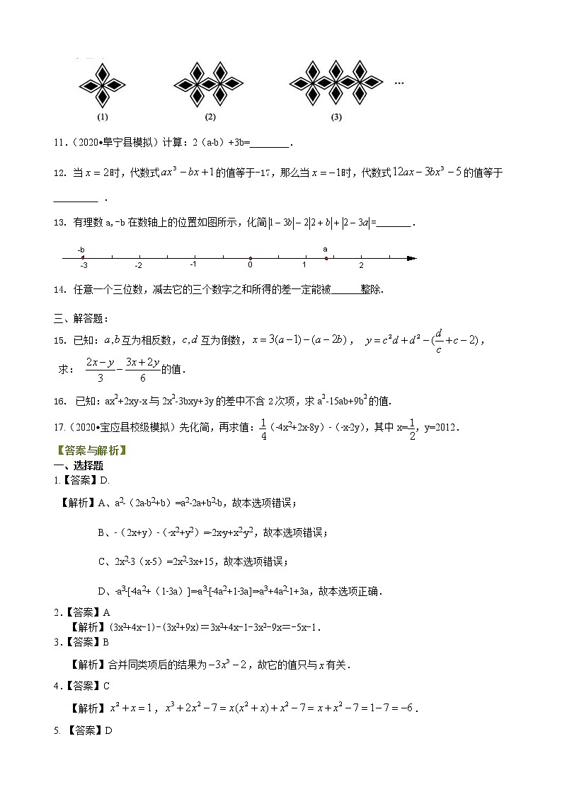 人教版数学七年级上册整式的加减（二）—去括号与添括号（提高）巩固练习 (含答案)02