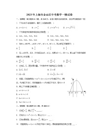 2023年上海市金山区中考数学一模试卷(含解析）