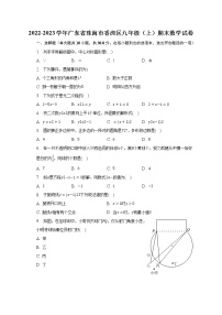 2022-2023学年广东省珠海市香洲区九年级（上）期末数学试卷(含解析）