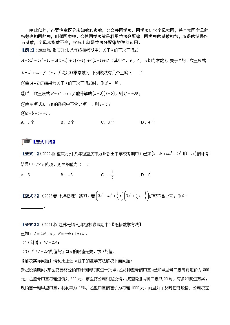 专题06 整式的乘法重难点题型专训（原卷版）第3页