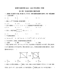 2023年江苏省锡山高级中学实验学校九年级下学期第一次适应性练习数学试题(含答案)