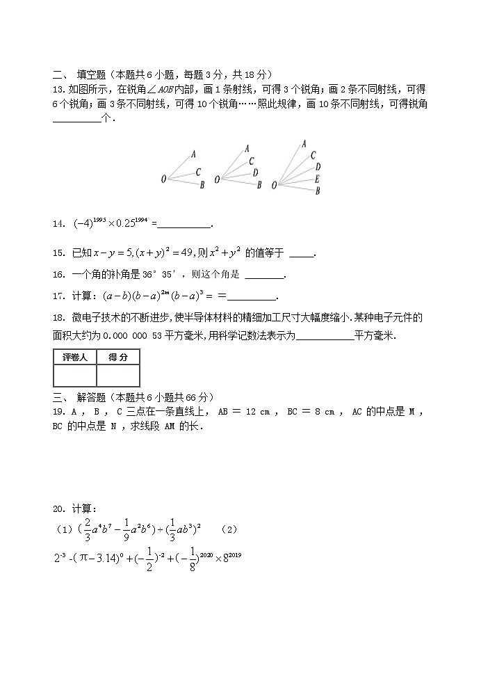 鲁教版数学六年级下期中试题B第3页