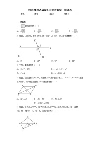 2023年陕西省咸阳市中考数学一模试卷(含答案)