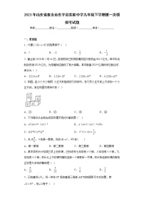 2023年山东省泰安市东平县实验中学九年级下学期第一次模拟考试题(含答案)