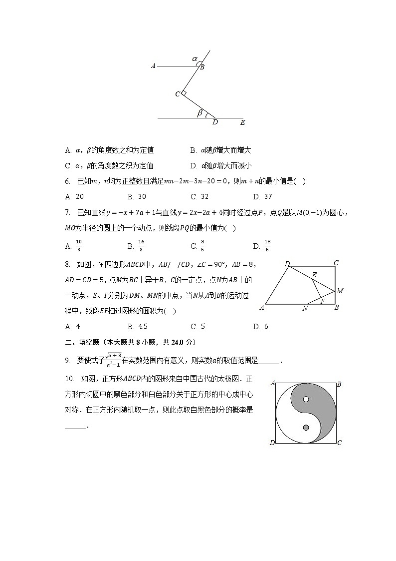 2023年辽宁省锦州市中考数学质检试卷（含解析）02