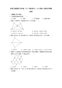 北师大版七年级下册3 探索三角形全等的条件课时练习