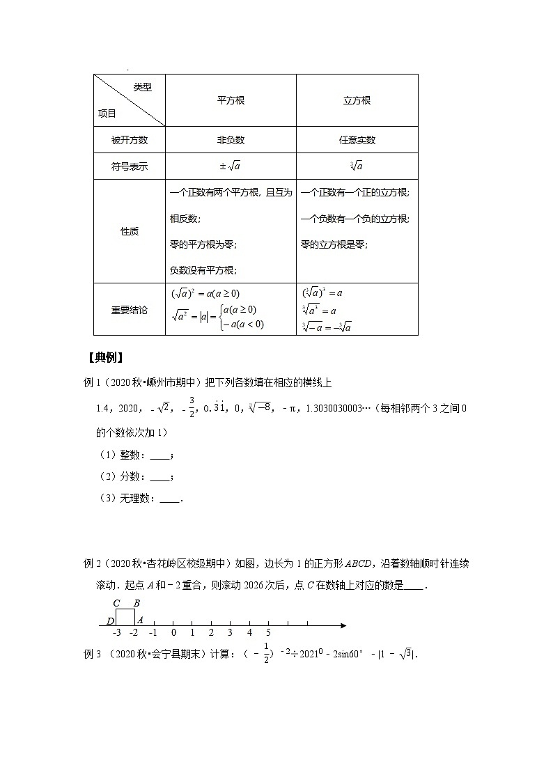 人教版中考一轮复习 第1讲 数与式--尖子班 试卷03
