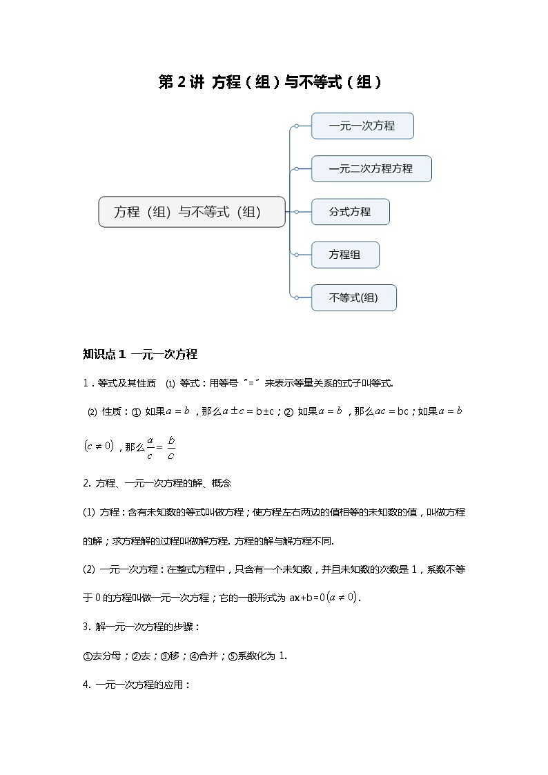 第2讲 方程（组）与不等式（组）--尖子班（学生版）第1页