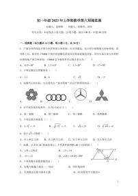 湖南省长沙市中雅培萃学校2022-2023+学年七年级下学期第一次月考数学（第六周随堂测）试题