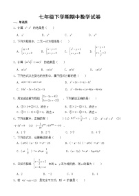 广西壮族自治区来宾市2023年七年级下学期期中数学试卷【含答案】