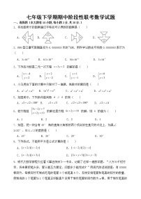 浙江省绍兴市新昌县2023年七年级下学期期中数学试题【含答案】