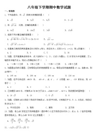 河北省沧州市2023年八年级下学期期中数学试题【含答案】