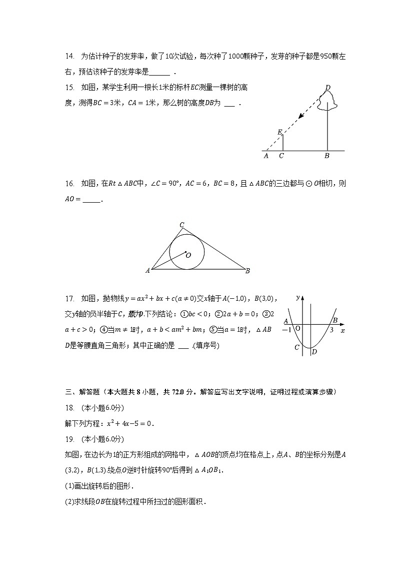 2023年广西柳州市鱼峰区中考数学一检试卷（含解析）03