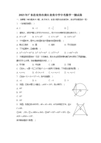 2023年广东省东莞市黄江育英中学中考数学一模试卷（含解析）