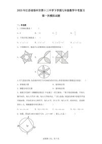 2023年江苏省徐州市第十三中学下学期九年级数学中考复习第一次模拟试题