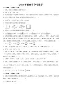 吉林省长春市2020年中考数学试题【附参考答案】