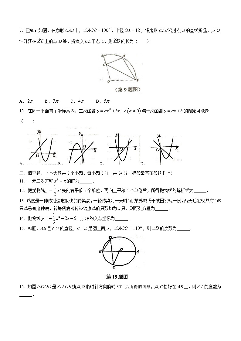 辽宁省葫芦岛市绥中县2022-2023学年九年级上学期期末数学试题（含答案）第2页