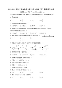 2022-2023学年广东省肇庆市封开县七年级（上）期末数学试卷（含解析）