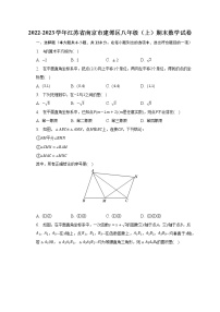 2022-2023学年江苏省南京市建邺区八年级（上）期末数学试卷（含解析）