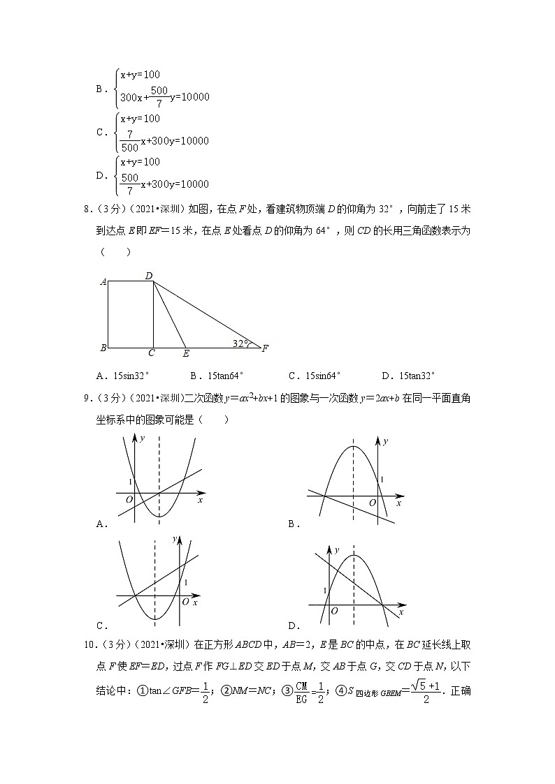 2021年广东省深圳市中考数学试卷第2页