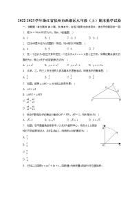 2022-2023学年浙江省杭州市西湖区九年级（上）期末数学试卷（含解析）