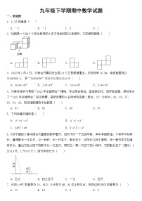 广东省梅州市2023年九年级下学期期中数学试题【含答案】