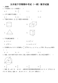 山东省菏泽市2023年九年级下学期期中考试数学试题【含答案】