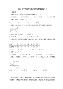 2023年中考数学三轮冲刺考前巩固练习十（含答案）