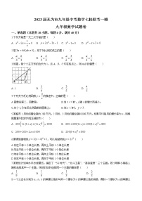 2023年安徽省无为市九年级中考数学七校联考一模试卷（含答案）