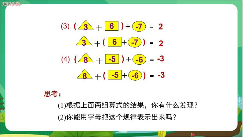 华东师大数学七上 2.6.2有理数加法的运算律 PPT课件+教案05