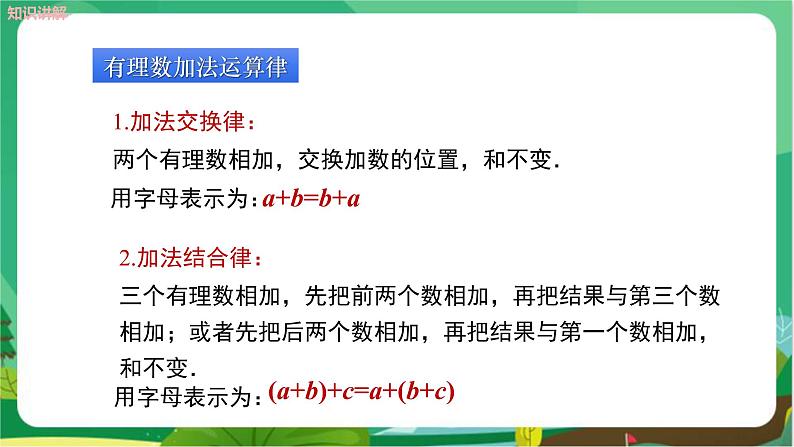 教学课件：七上·湘教·1.4.1 有理数的加法（第2课时　有理数加法的运算律）第5页