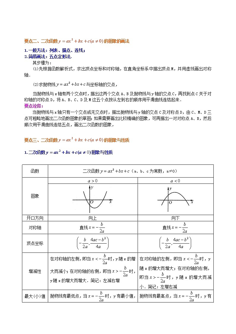北师大版数学九年级下册二次函数y=ax2+bx+c(a≠0)的图象与性质—知识讲解（提高）(含答案)第2页