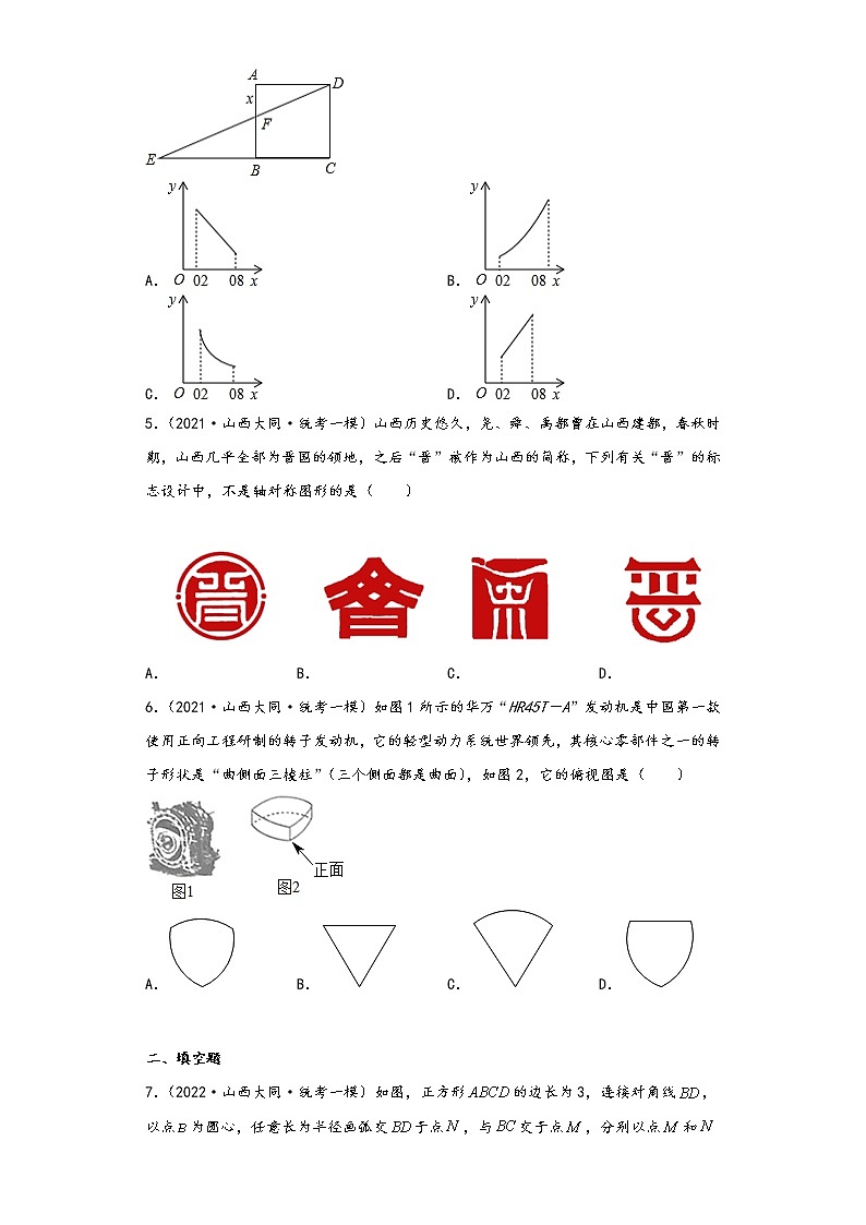 山西大同市2021-2022中考数学一模试题分层-05图形的变化（基础题）第2页