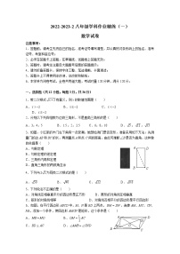 湖南省长沙市2022-2023湘郡未来数学八下第一次月考（无答案）