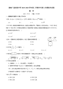 湖南省长沙市2019-2020广益九下一模-数学试卷（带答案）