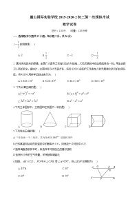 湖南省长沙市2019-2020麓山九下一模-数学试卷（带答案）