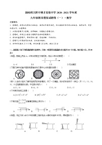 湖南省长沙市2020-2021师博九年级下册一模数学（带答案）