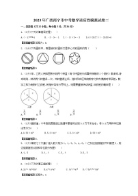 2023年广西南宁市中考数学适应性模拟试卷二(2份打包，教师版+原卷版)