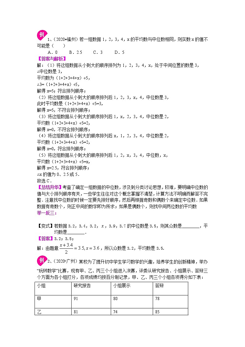 北师大版数学八年级上册数据的分析——知识讲解 (含答案)第3页