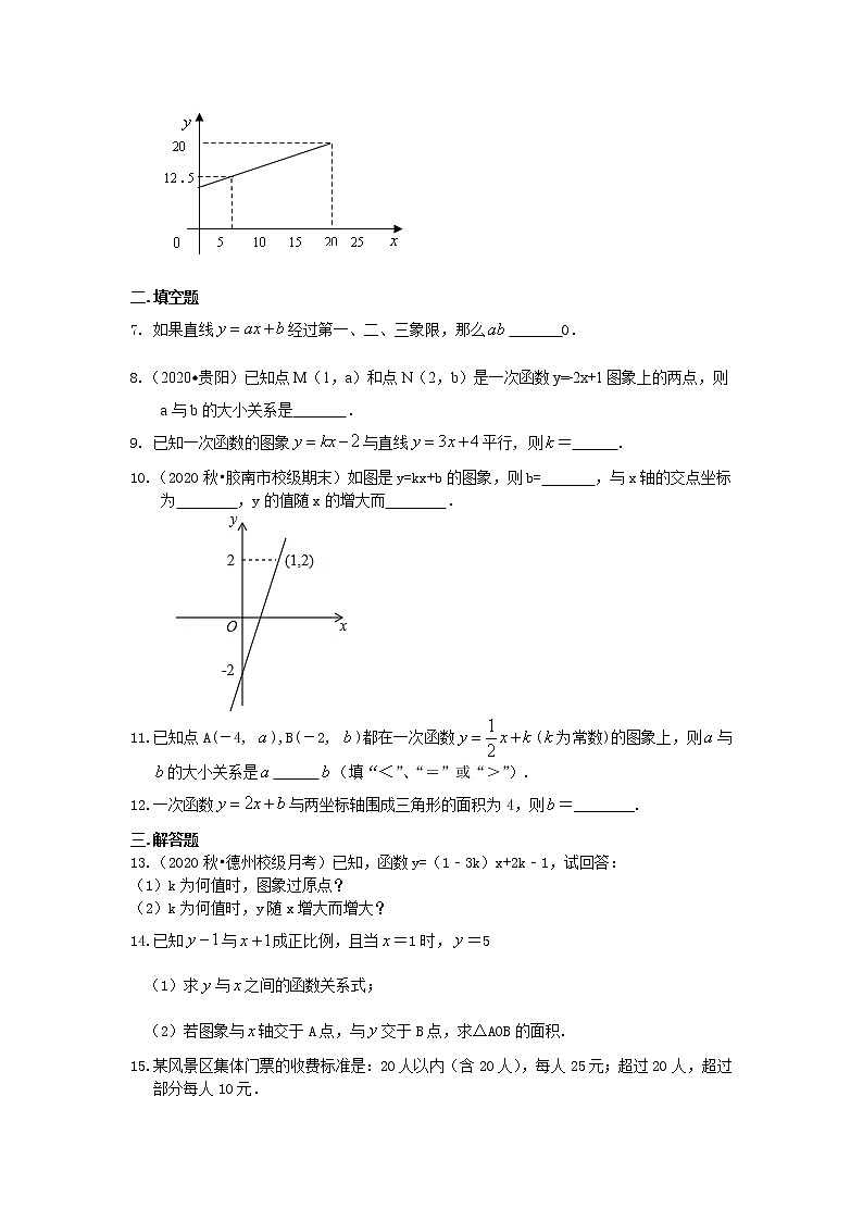 北师大版数学八年级上册一次函数的图象和性质--巩固练习（基础） (含答案)第2页