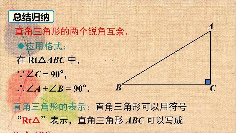 湘教版数学八年级下册 1.1 第1课时 直角三角形的性质和判定 课件06