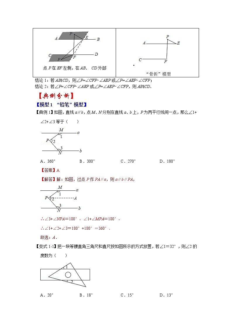 专题03  平行线四大模型（知识解读）-备战中考数学《重难点解读•专项训练》（全国通用）02
