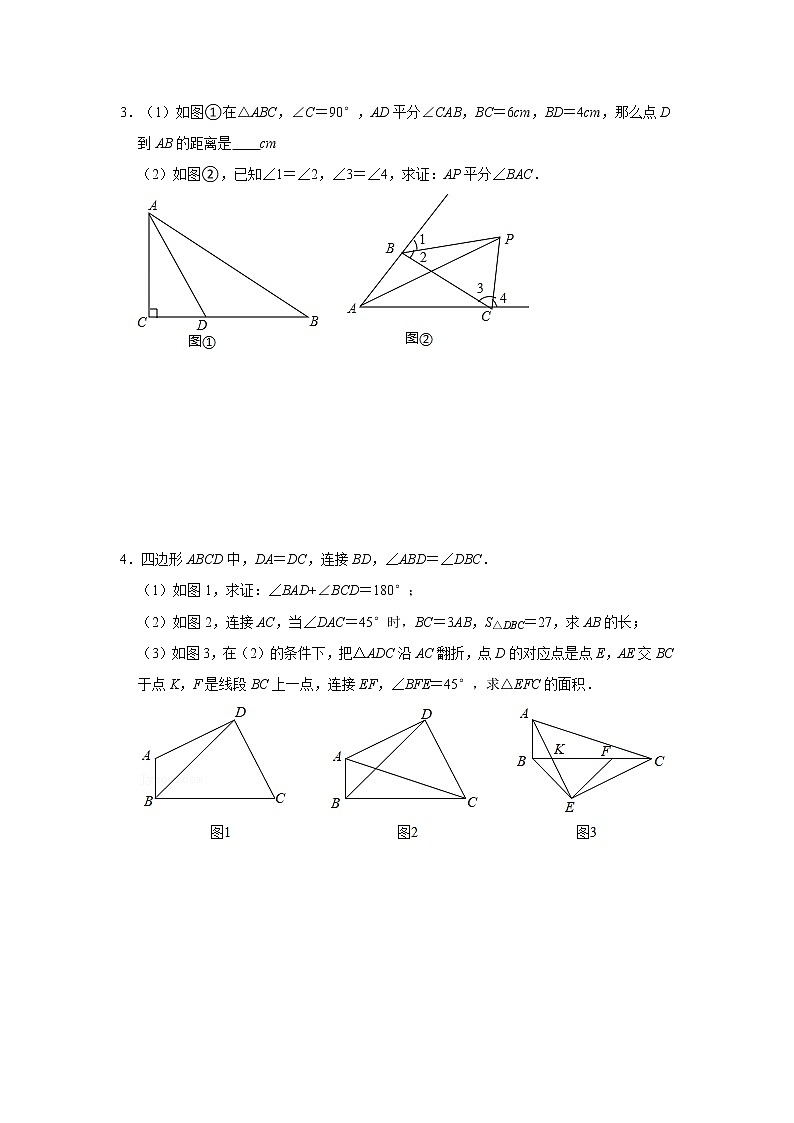 专题01  角平分线四大模型在三角形中的应用（专项训练）（原卷版）第2页