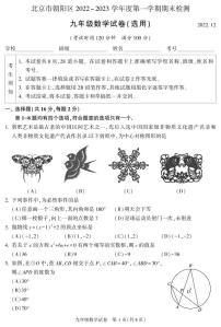 2023年北京市朝阳区初三上学期期末数学试题及答案