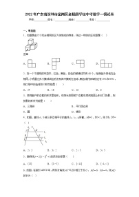 2022年广东省深圳市龙岗区金稻田学校中考数学一模试卷（含答案）